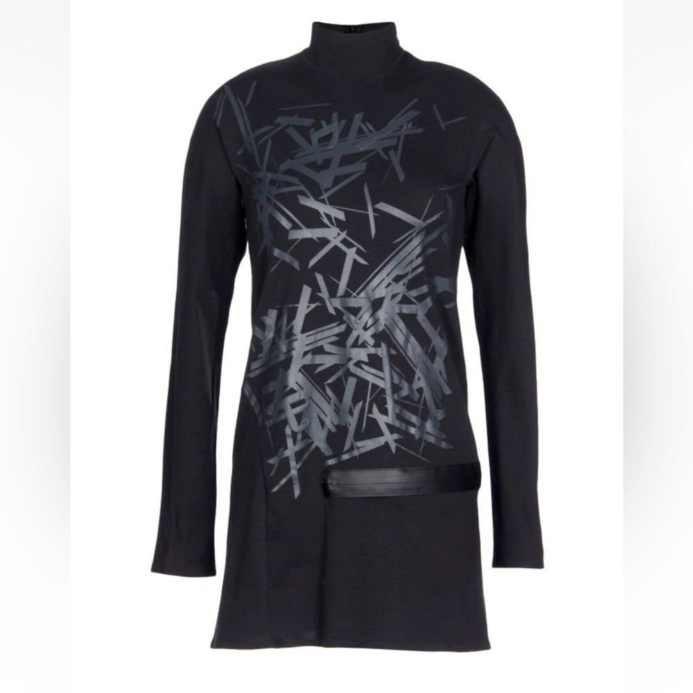 ADIDAS Y-3 by Yohji Yamamoto black turtleneck dress XS